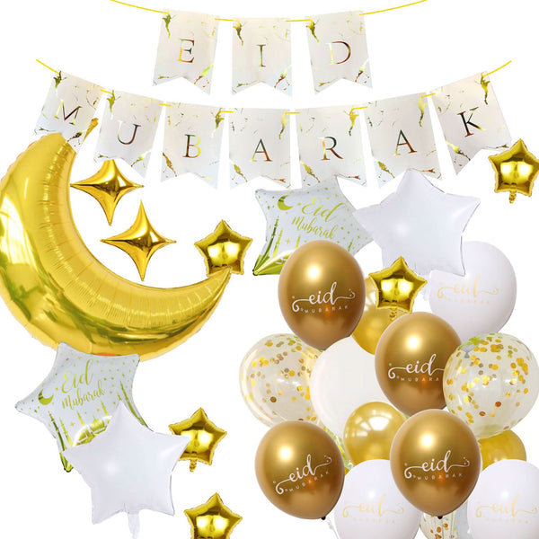 Decoration set in Gold/white