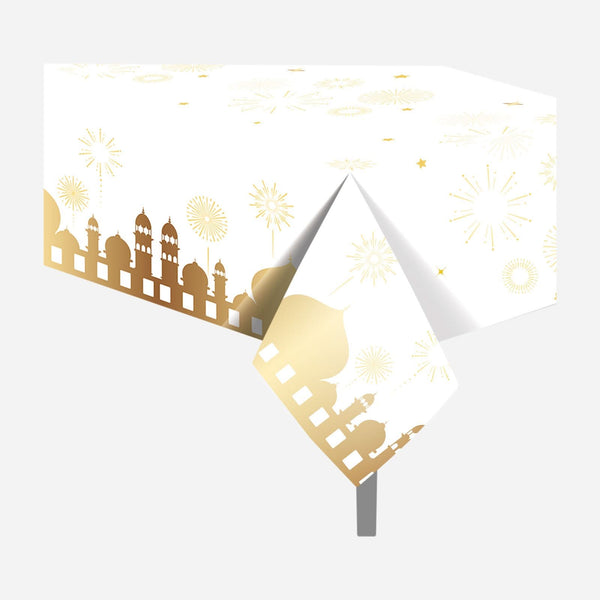 Tablecloth white/gold