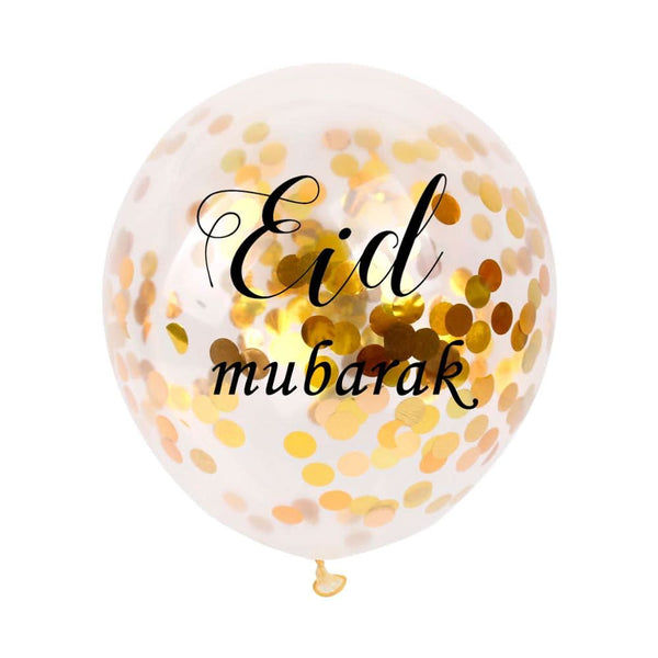 "Eid mubarak" confetti balloons