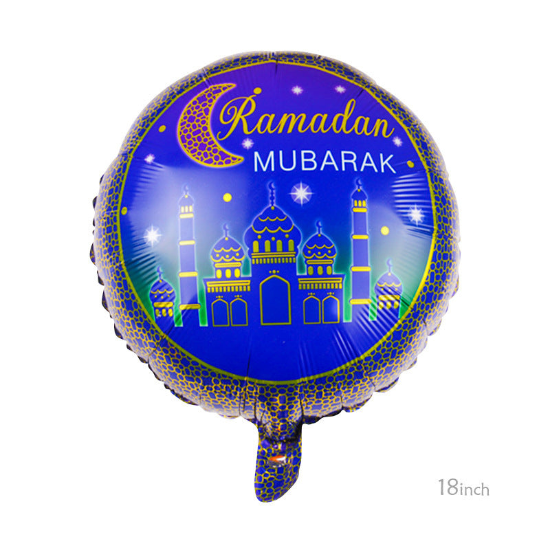 Folieballonger Ramadan Mubarak, 5-pack med måne och stjärnor
