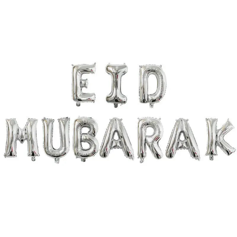 Folieballonger Silver "Eid Mubarak"