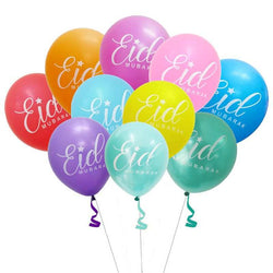 Ballonger Eid Mubarak, flerfärgade pärlemor, 10-pack