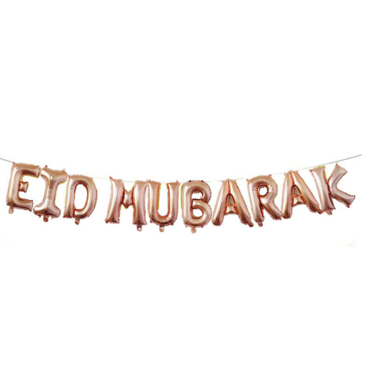Folieballonger Rose "Eid Mubarak"