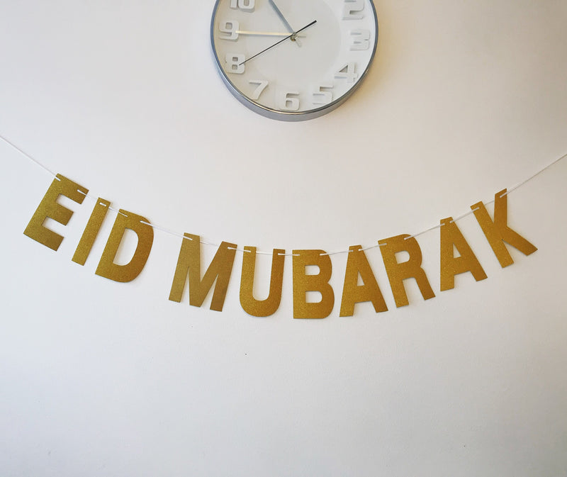 Banner Eid Mubarak, guld